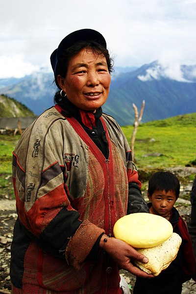 File:Yunnan woman with yak cheese.jpg