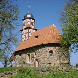 Fieldstone church at Zixdorf in the Flaming, Germany, 13th and 15th century Zixdorf Church.jpg