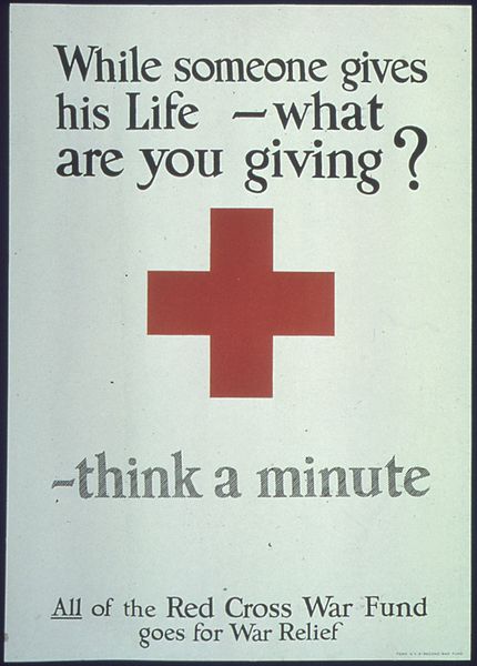 File:"While someone gives his life- what are you giving- - think a minute. All of the Red Cross War Fund goes for War... - NARA - 512655.jpg