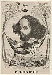 Félicien David, dans l'Album du Théâtre illustré, vers 1860.