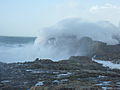 La tempête du 5 février 2014 à Saint-Guénolé : vagues dans les rochers de Saint-Guénolé 1