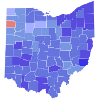 1980 Wybory do Senatu Stanów Zjednoczonych w Ohio na mapie wyników na podstawie county.svg