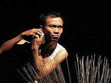Indonesian contemporary dance involved in a play performance. 2011-06-05 TTF 05.jpg