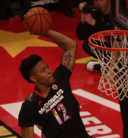 20140402 MCDAAG Kelly Oubre tomahawk dunk (1) (cropped).JPG