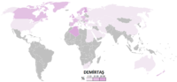 Резултати за Селахатин Демирташ от страните по света. (в %)
