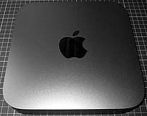De vierde generatie Mac Mini, van bovenaf gezien