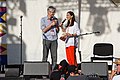 Deutsch: Johann Kneihs (ORF) und Miriam Rossius während der Eröffnungsveranstaltung des Rudolstadt-Festival 2019. English: Johann Kneihs (ORF) und Miriam Rossius during the opening ceremony of the Rudolstadt-Festival 2019.