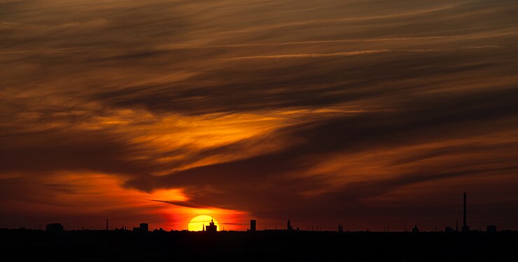 Silhouette of Brunswick in setting sun