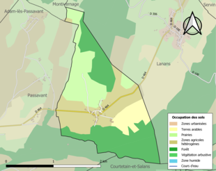 Kolorowa mapa przedstawiająca użytkowanie gruntów.