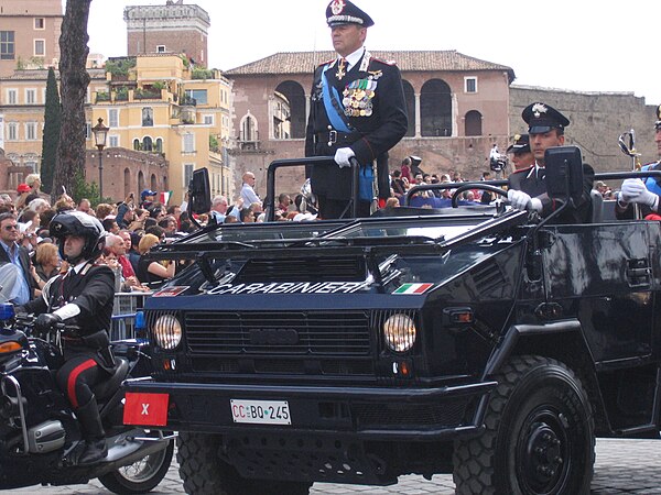 Senior Carabinieri General in a VM 90 during the 2007 Republic Day parade in Italy