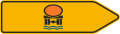 395-22-76 Šípový smerník na vyznačenie obchádzky (doprava, pre vozidlá prepravujúce náklad, ktorý môže spôsobiť znečistenie vody)
