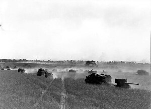 3rd Canadian Division vehicles advancing during Operation Tractable August 1944.jpg