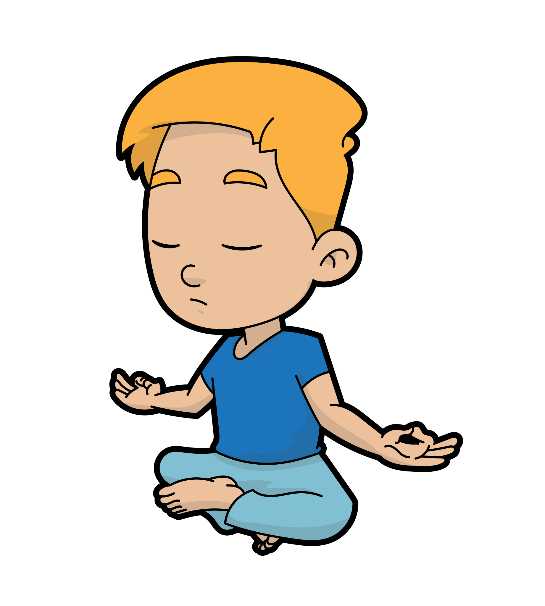 calm boy clipart