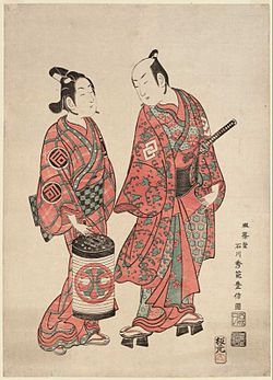 Actors Nakamura Shichisaburô II and Sanogawa Ichimatsu, Toyonobu, 1740s, signed Meijôdô Ishikawa Shûha Toyonobu zu, MFA.jpg