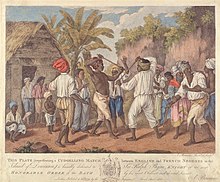 A Cudgelling Match between English and French Negroes in the Island of Dominica, 1779, by Agostino Brunias Agostino Brunias - A Cudgelling Match between English and French Negroes in the Island of Dominica - B1981.25.1957 - Yale Center for British Art.jpg