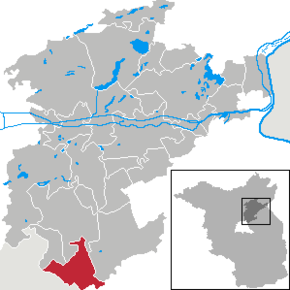Poziția Ahrensfelde pe harta districtului Barnim