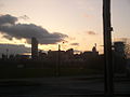 Skyline of Albany, New York from aboard Amtrak's Lake Shore Limited