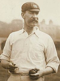 Albert Trott took eight wickets for 43 runs in his debut Test. AlbertTrott.jpg