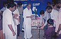 Alkesh Kumar Sharma lighting the lamp of Eye donation camp