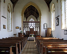 The interior of All Saints, Walcott showing the eastern end.