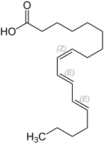 Strukturformel von alpha-Eleostearinsäure