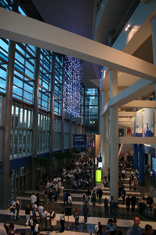 Kia Center main entrance at the opening game of 2010–11 regular season Orlando Magic