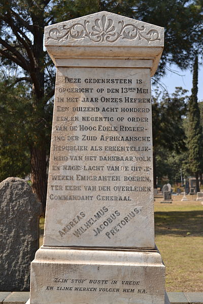 File:Andries Pretorius 1st Chairman of the United Volksraad Church Street Cemetery in Pretoria 007.jpg