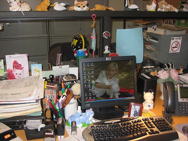 Angela's desk on the set of the show in 2009