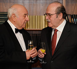 Anton Nanut and Miroslav Košuta at the Prešeren Award reception in 2011