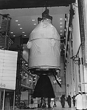 The Apollo 12 CSM on a test stand, June 30, 1969
