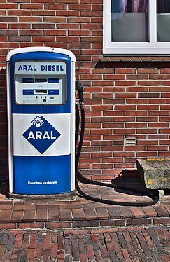 Old diesel fuel pump in Varel, Germany.