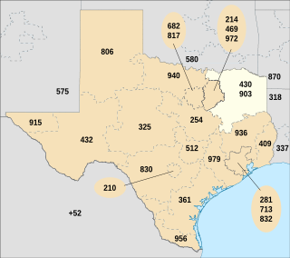 Area codes 903 and 430 Area codes for northeast Texas, United States