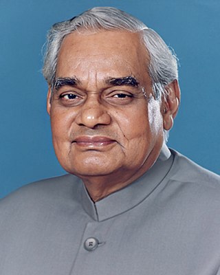 <span class="mw-page-title-main">Atal Bihari Vajpayee</span> 10th Prime Minister of India who served for thirce time