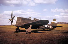 Republic P-47C-5-RE Thunderbolt Serial 41-6530 of the 551st Fighter Training Squadron.    This aircraft was formerly assigned to the 56th Fighter Group at RAF Kings Cliffe.  This aircraft was condemned due to enemy action 16 April 1946