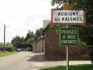 Entrée d'Aubigny-aux-Kaisnes.