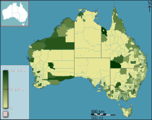 Australian Census 2011 demographic map - Australia by SLA - BCP field 1840 Thailand Total.svg