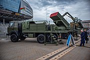 English: BM-21B, Belarusian modernization of BM-21 Grad MLRS. 10th international exhibition of arms and military machinery Milex-2021 (23-26 June 2021). Minsk, Belarus Русский: Модерназированная боевая машина БМ-21Б. 10-я международная выставка вооружения и военной техники Milex-2021 (23-26 июня 2021). Минск, Беларусь