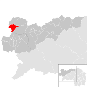 Übersichtskarte der Gemeinden im gesamten Bezirk Liezen