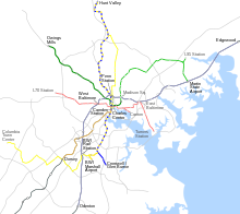Baltimore Rail Plan featuring the east-west Red Line. Baltimore Rail Plan.svg