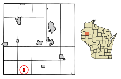 Location of Prairie Farm in Barron County, Wisconsin.