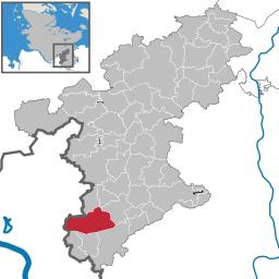 Läget för kommunen Barsbüttel i Kreis Stormarn
