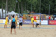 Deutsch: Beachhandball Europameisterschaften 2019 (Beach handball Euro); Tag 2: 3. Juli 2019 – Männer, Vorrunde Gruppe A, Deutschland-Norwegen 2:0 (20:18, 28:12) English: Beach handball Euro; Day 2: 3 July 2019 – Women Preliminary Round Group A – Men Preliminary Round Group A – Germany-Norway 2:0 (20:18, 28:12)