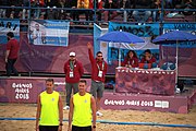 Deutsch: Beachhandball bei den Olympischen Jugendspielen 2018; Tag 5, 10. November 2018; Jungen, Hauptrunde - Thailand-Argentinien 2:1 English: Beach handball at the 2018 Summer Youth Olympics at 11 October 2018 – Boys Main Round – Thailand-Argentina 2:1