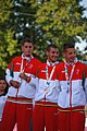 Deutsch: Beachhandball bei den Olympischen Jugendspielen 2018 in Buenos Aires; Tag 7, 13. Oktober 2018; Medaillenzeremonie Jungs - Gold: Spanien, Silber: Portugal, Bronze: Argentinien English: Beach handball at the 2018 Summer Youth Olympics in Buenos Aires at 13 October 2018 – Medal Ceremony Boys - Gold: Spain, Silver: Portugal, Bronze: Argentina Español: Handball de playa en los Juegos Olimpicos de la Juventud Buenos Aires 2018 en 13 de octubre de 2018 – Medalla Ceremonia para niños - Oro: España, Plata: Portugal, Bronce: Argentina