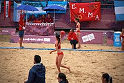 Deutsch: Beachhandball bei den Olympischen Jugendspielen 2018; Tag 5, 10. November 2018; Mädchen, Hauptrunde - Kroatien-Argentinien 1:2 English: Beach handball at the 2018 Summer Youth Olympics at 11 October 2018 – Girls Main Round – Croatia-Argentina 1:2