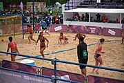 Deutsch: Beachhandball bei den Olympischen Jugendspielen 2018; Tag 5, 10. November 2018; Mädchen, Hauptrunde - Chinese Taipei (Taiwan)-Niederlande 1:2 English: Beach handball at the 2018 Summer Youth Olympics at 11 October 2018 – Girls Main Round – Chinese Taipei (Taiwan)-Netherlands 1:2