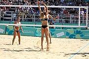 Deutsch: Beachvolleyball bei den Olympischen Jugendspielen 2018; Tag 11, 17. Oktober 2018; Jungen, Spiel um Platz 3 – USA (Devon Newberry/Lindsey Sparks)-Norwegen (Emilie Olimstad/Frida Berntsen) 1:2 (21–1/13–21/9–15) English: Beach volleyball at the 2018 Summer Youth Olympics at 17 October 2018 – Bronze Medal Match – USA (Devon Newberry/Lindsey Sparks)-Norway (Emilie Olimstad/Frida Berntsen) 1:2 (21–1/13–21/9–15)