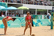 Deutsch: Beachvolleyball bei den Olympischen Jugendspielen 2018; Tag 11, 17. Oktober 2018; Mädchen, Finale – Italien (Claudia Scampoli & Nicol Bertozzi)- Russland (Maria Woronina & Maria Botscharow) 0:2 (19–21/19–21) English: Beach volleyball at the 2018 Summer Youth Olympics at 17 October 2018 – Girls Final – Italy (Claudia Scampoli & Nicol Bertozzi) - Russia (Maria Voronina & Maria Bocharova) 0:2 (19–21/19–21)