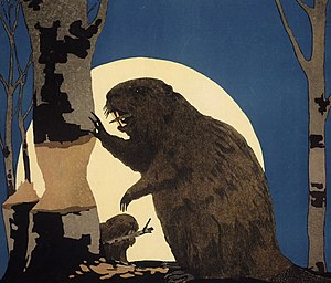 Beavers with moon detail, Keep All Canadians Busy - Victory bonds poster (cropped).jpg