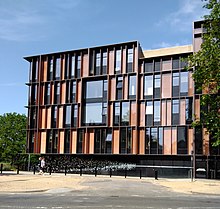 The Beecroft Building, part of the Department of Physics, opened in 2018 under Wheater's leadership Beecroft Bldg Oxford.jpg